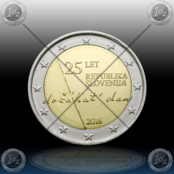 2 EVRO SLOVENIJA 2016 "25. obletnica osamosvojitve Republike Slovenije" UNC