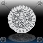 5 EVRO AVSTRIJA 2016 "NOVO LETO - DUNAJSKA FILHARMONIJA" SREBRO