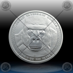 1oz CONGO 5000 Francs CFA "SILVERBACK GORILLA" 2016 1oz CONGO 5000 Francs CFA "SILVERBACK GORILLA" 2016