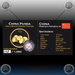 1oz KITAJSKA "Panda" 2013 (Black Rhodium + Gold)