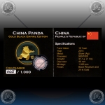 1oz KITAJSKA "Panda" 2014 (Black Rhodium + Gold)
