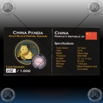 1oz KITAJSKA "Panda" 2015 (Black Rhodium + Gold)