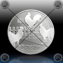 1oz NIUE - LUNAR  "Year of the Rooster" 2 Dollars 2017