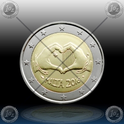 2 EVRO MALTA 2016 "LOVE" Mint Mark 