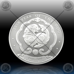 1oz BHUTAN 2018 (LUNAR - Year of the Dog) Prooflike