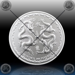 1oz NIUE 2 Dollars 2018 "DOUBLE DRAGON" UNC