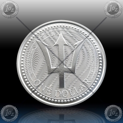 1oz BARBADOS $1 Dollar 2017 " TRIDENT " Prooflike