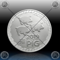 1oz NIUE - LUNAR  "Year of the Pig" 2 Dollars 2019