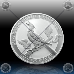 1oz AUSTRALIJA 1 Dollar 2019 (Birds of Paradise - TRUMPET MANUCODE) BU
