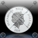 1oz NIUE 2 Dollars 2019 "Celestial Animals - White Tiger" BU