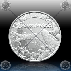 1oz DOMINICA 2 Dollars 2019 ( Parrot ) BU