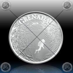 1oz GRENADA 2 Dollars 2019 ( DIVING PARADISE ) BU