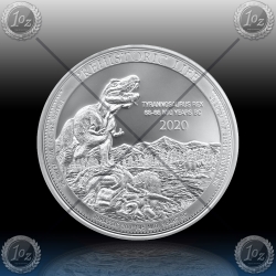 1oz CONGO 20 FRANCS 2020 (PREHISTORIC LIFE / T-REX) BU