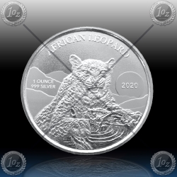 1oz GHANA 5 Cedis 2020 "AFRICAN LEOPARD" BU