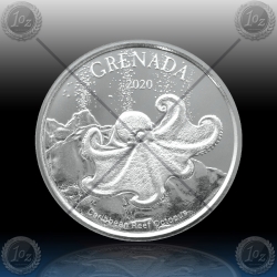 1oz GRENADA 2 Dollars 2020 (REEF OCTOPUS) BU
