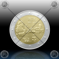 2 EVRO MALTA 2020 (Temples of Skorba) Mint Mark *F* BU