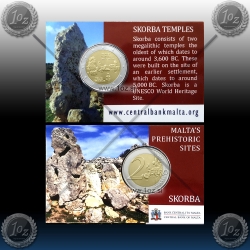 2 EVRO MALTA 2020 (Temples of Skorba) Mint Mark * KARTICA