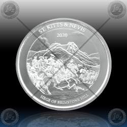 1oz ST. KITTS & NEVIS (ECCB) Two Dollars 2020 (Brimstone Hill) BU