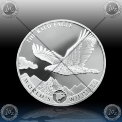 1oz CONGO 20 FRANCS 2021 (World‘s Wildlife - BALD EAGLE) BU