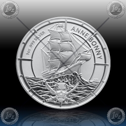 1oz SOLOMON ISLANDS $2 Dollras 2021 (Pirate Queens - ANNE BONNY) BU