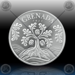 1oz GRENADA 2 Dollars 2022 (Nutmeg Tree) BU