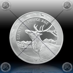 1oz GHANA 5 Cedis 2022 "Ice Age - Reindeer" BU