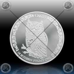 1oz TOKELAU $5 Dollars 2021 (Owls - Northern Pygmy Owl) BU