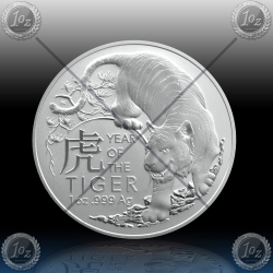 1oz AVSTRALIJA (RAM) 1 Dollar 2022 (LUNAR - Year of the TIGER) BU