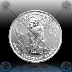 1oz CONGO 5000 Francs CFA "SILVERBACK GORILLA" 2021