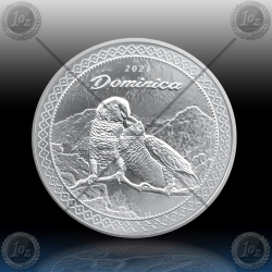1oz DOMINICA 2 Dollars 2021 (SISSEROU PARROT) BU