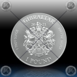 1oz GIBRALTAR £1 POUNDS 2021 (Lady Justice) UNC