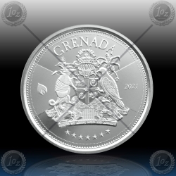 1oz GRENADA 2 Dollars 2021 (COAT of ARMS) BU
