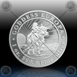 1oz TOKELAU 5 Dollars 2021 (GODDESS EUROPA) BU