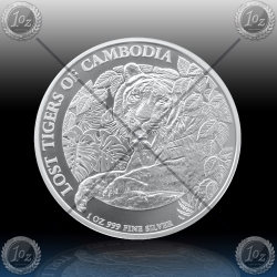 1oz KAMBODŽA 3000 Riels 2023 (Lost Tigers of Cambodia) BU