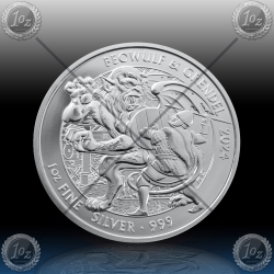 1oz V. BRITANIJA 2 Pounds 2024 (Myths and Legends - BEOWULF & GRENDEL) UNC