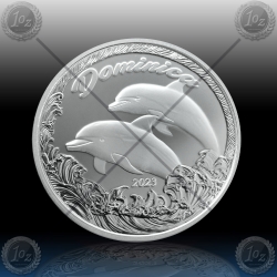 1oz Dominica 2 Dollars 2023 (DOLPHIN) BU