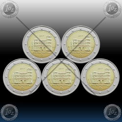 5 x 2 EVRO NEMČIJA 2017 (A,D,F,G,J) "Porta Nigra in Trier" UNC