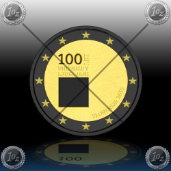 2 EVRO SLOVENIJA 2019 "UNIVERZA V LJUBLJANI" Black Rhodium + 24k Gold