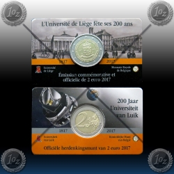2 EVRO BELGIJA 2017 ( 200. obl. Univerze Liège) KARTICA 2 EVRO BELGIJA 2017 ( 200. obl. Univerze Liège) KARTICA