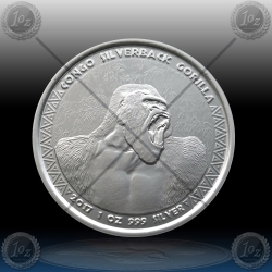 1oz CONGO 5000 Francs CFA "SILVERBACK GORILLA" 2017