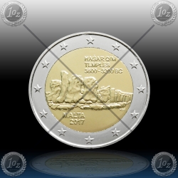 2 EVRO MALTA 2017 (Hagar Qim) Mint Mark *F* UNC