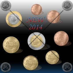  SET kovancev (1 Cent-2€) LATVIJA 2014