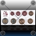  SET kovancev (1 Cent-2€) LATVIJA 2014