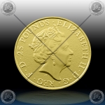 V. BRITANIJA 25 Pounds (1/4 Oz Gold) 2016 "LION of ENGLAND" UNC